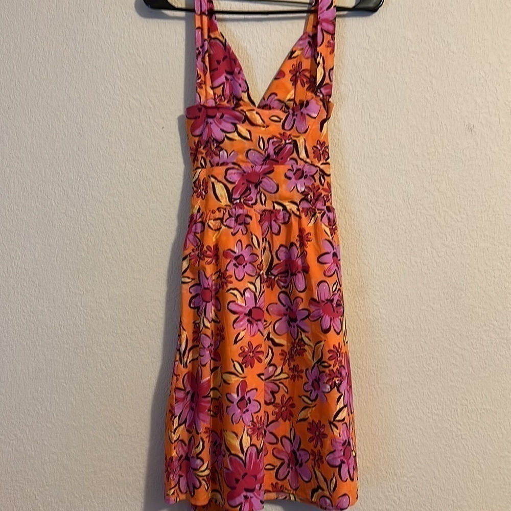 Tyler Boe Orange and Purple Floral Dress - Picture 4 of 8